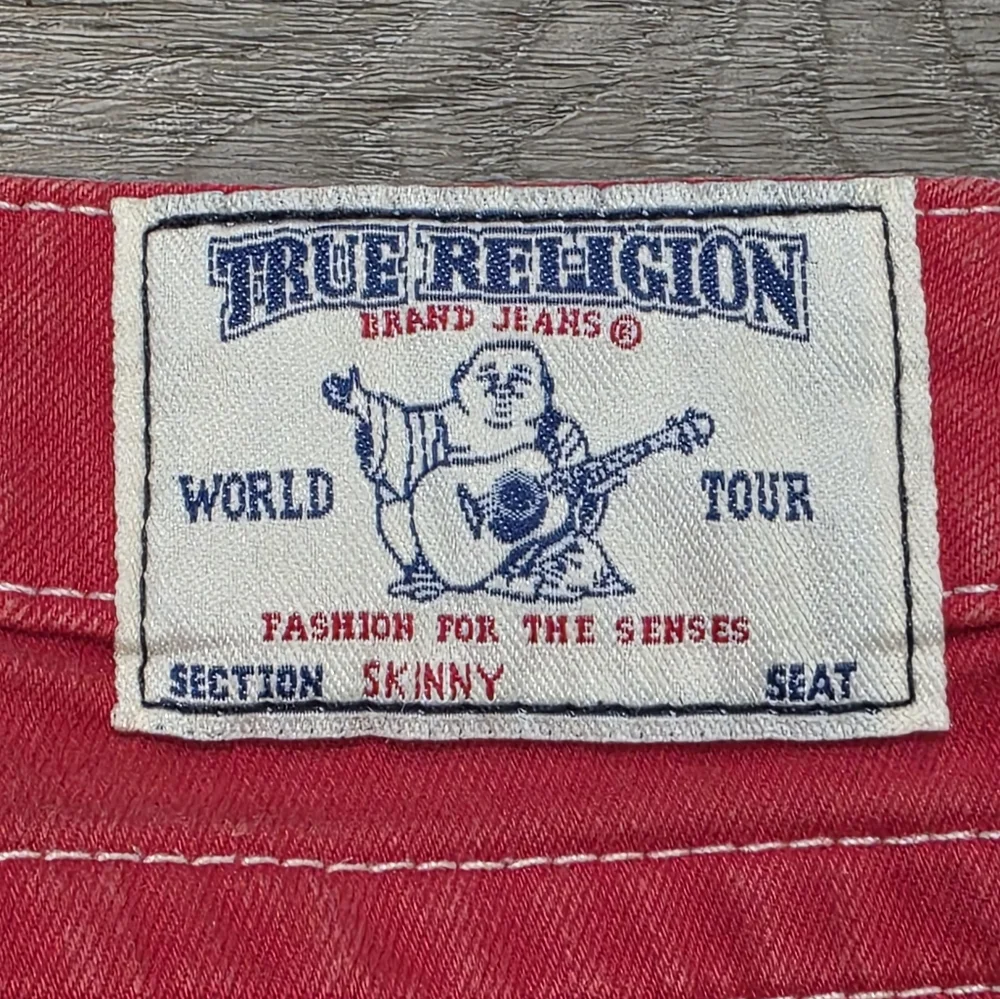 True Religion Red Skinny Jeans Womans Sz 29 Stretch Low Rise - Picture 6 of 14